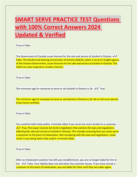 is the smart serve test hard|smart serve quiz questions.